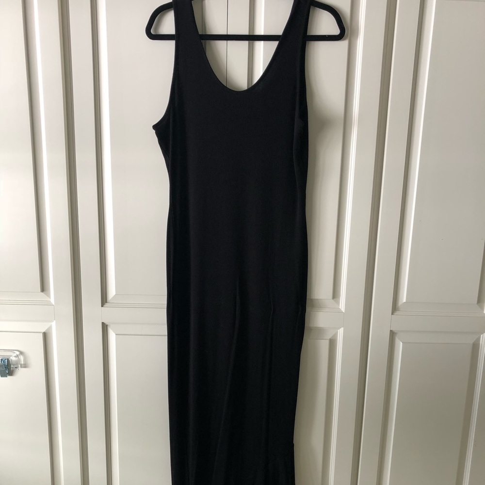 ruffle hem black maxi plus size